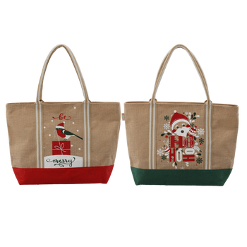 TORBA Z JUTY BOŻONAR. 35 X 52 X 15 CM NA ZAMEK MIX WZORÓW opak=10szt *4082