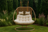 HANGING CHAIR SURI - NATURE CHAIR, CREAM CUSHION, NATURE FRAME