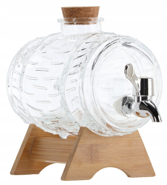 BECZUŁKA 1,5 L NA DREWNIANEJ PODSTAWCE Z KRANIKIEM *5711