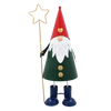 CHRISTMAS DECORATION - METAL GNOME WITH STAR LED 13 x 13 x 37 CM