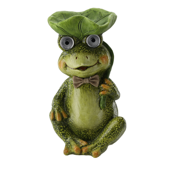 GARDEN FIGURINE – FROG FEEDER WITH GLOWING EYES 21,5 X 20 X 35,5 CM LED