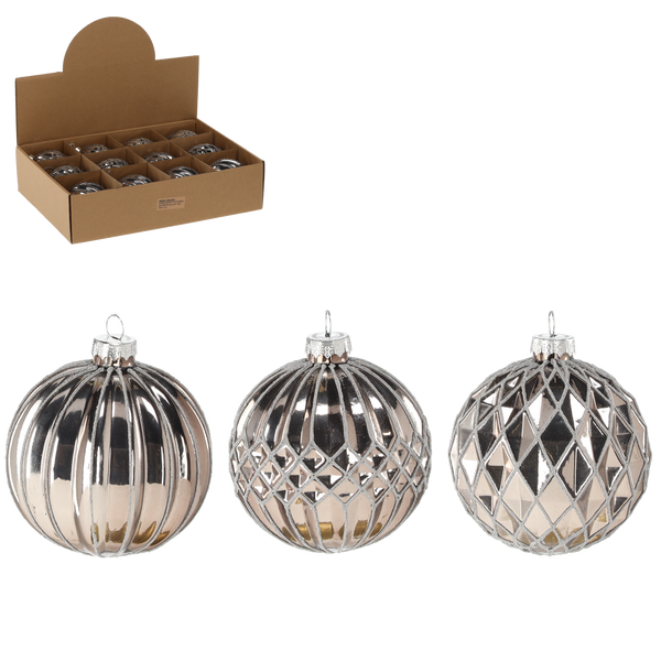 GLASS ORNAMENT BALL DIA 8CM