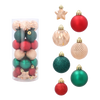SET OF 32 BAUBLES 3-4 CM RED/GOLD/GREEN