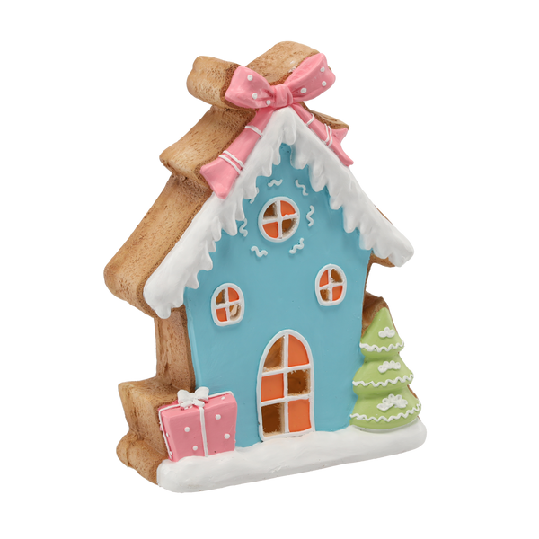 FIGURKA BOŽONÁR. - DOMEK Z PERNÍKU MODRÝ 30,6 X 12 X 39,6 CM LED *1391