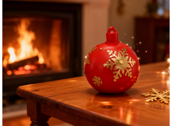 RED BAUBLE LED 16,5 CM