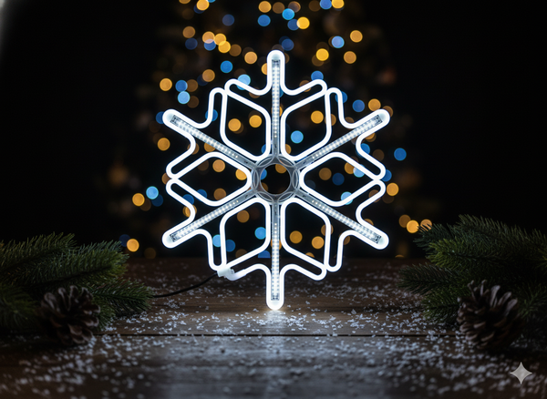 SNEŽNÍK 60 CM NEON LED STUDENÁ BÍLÁ + STUDENÁ BÍLÁ FLASH VNITŘNÍ/VENKOVNÍ *8318