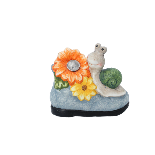 GARDEN FIGURINE – SNAIL WITH FLOWER 16 X 9 X 14,5 CM LED pack=4 pcs