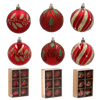 SET OF 6 CHRISTMAS BAUBLES RED 7 CM