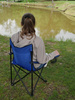 KRZESŁO TURYSTYCZNE/WĘDKARSKIE SKŁADANE NIEBIESKIE 50x50x80 cm *7150