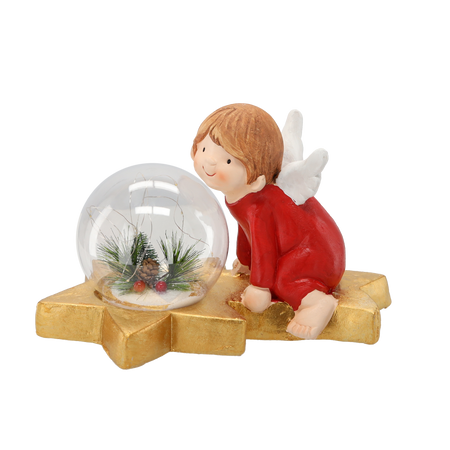 FIGURĂ BOZONARI - ÎNGER CU BOL LED 36,5 x 21,5 x 23,5 CM ambalaj=1 buc *5135