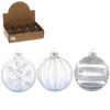GLASS ORNAMENT - TRANSLUCENT DECORATED MIXED PATTERNS 8 CM