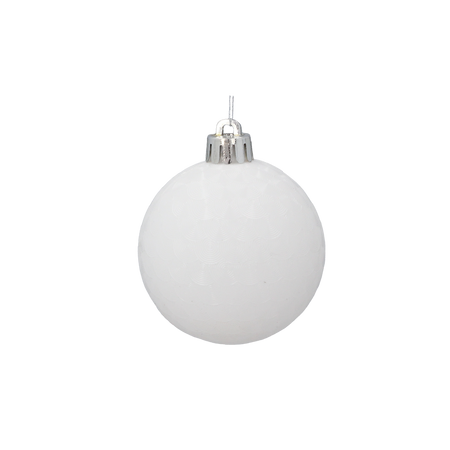 SET OF 9 BAUBLES 6 CM WHITE