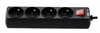 EXTENSION CORD POWER STRIP WITH SWITCH 4 SOCKETS 1.5M BLACK
