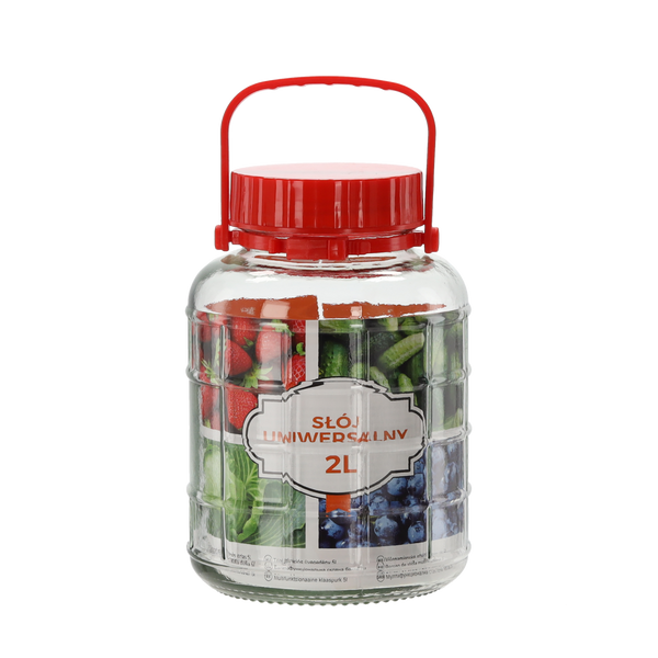 BORCAN DIN sticlă DE 2 L UNIVERSAL CU CAPAC DIN PLASTIC *0048