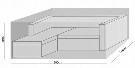 Pokrytie na sadu záhradného nábytku 200x160x90cm šedé *1460