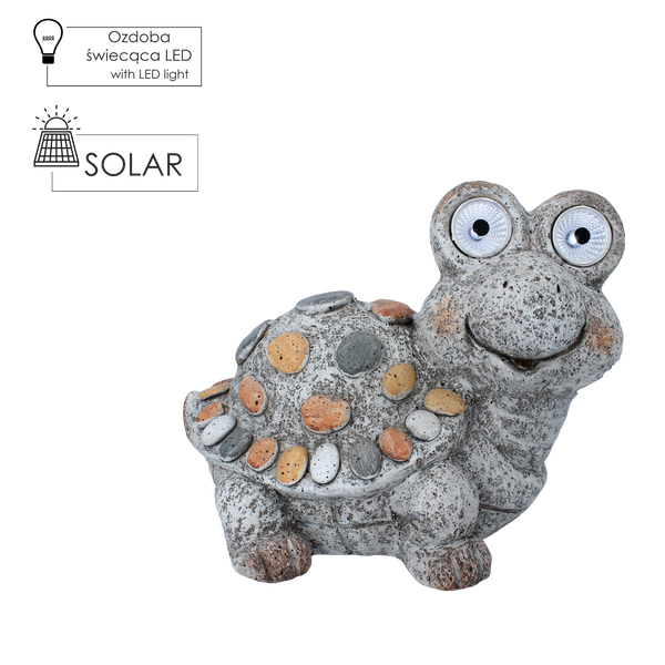 FIGURINĂ DE GRĂDINĂ - BROASCA CU OCHI STRĂLUCIȚI 27 x 19 x 22,5 CM LED *7898