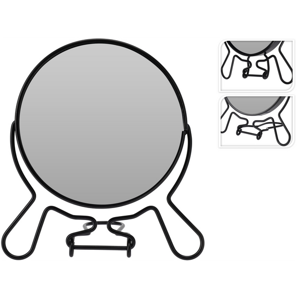 ZRCADLO NA MAKE-UP DVOJITÉ ČIERNE*1471