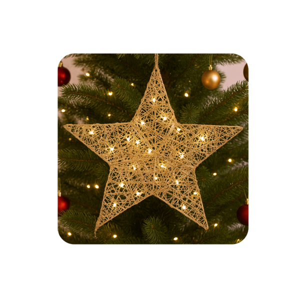 CHRISTMAS DECORATION - LED STAR 45 CM CHAMPAGNE GOLD