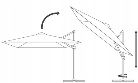 GARDEN UMBRELLA "ROMA" 3 X 4 M BEIGE WITH COVER