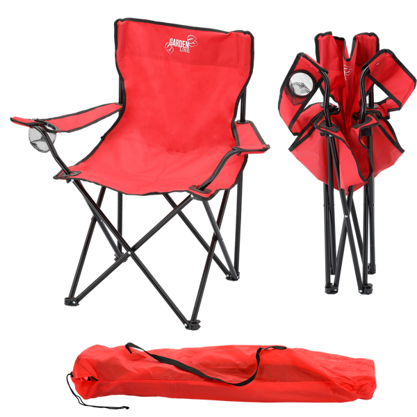 FOLDING CAMPING/FISHING CHAIR RED 50X50X80 CM