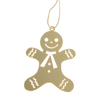 SET OF 3 CHRISTMAS DECORATIONS - GOLD GINGERBREAD 6 x 8 CM