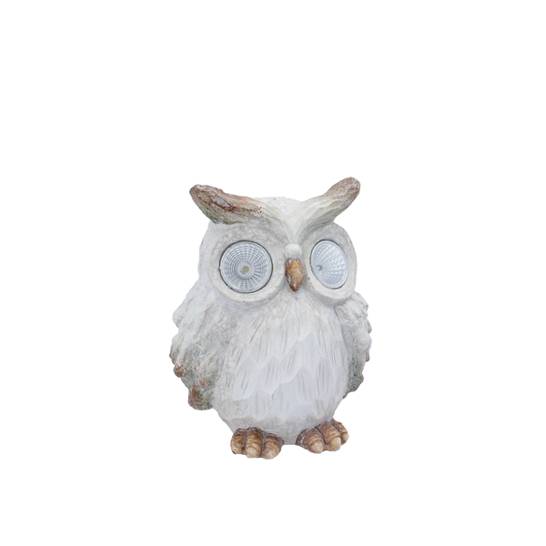 GARDEN FIGURINE - OWL WITH GLOWING EYES 14,5 x 11,5 x 19 CM LED pack=4 pcs