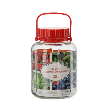 UNIVERSAL GRID GLASS JAR 2 L WITH PLASTIC LID