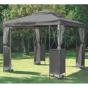 ALTANA / PAWILON OGRODOWY Z MOSKITIERĄ SZARY 2.5 x 2.5  x 2.7 M *3989