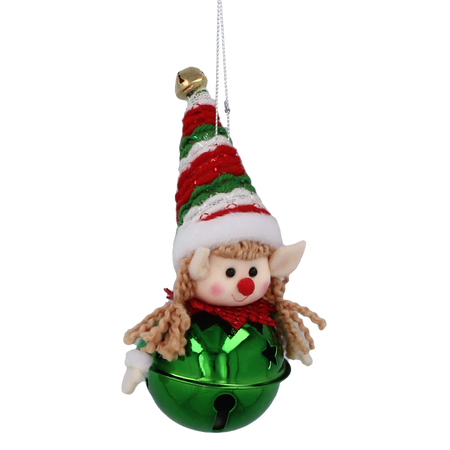 OZDOBA CHOINKOWA - DZWONECZEK ELF MIX WZORÓW 5 x 12 CM opak=8szt *8525