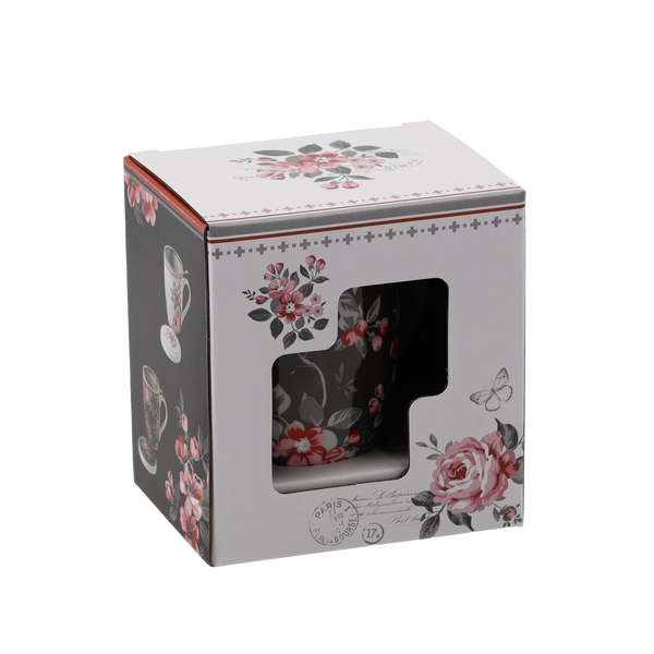 PORCELAIN MUG WITH INFUSER AND LID 340 ML ASSORTED FLORAL PATTERNS 