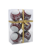 KPL. 6 BOMBONELE DE CRĂCIUN BURGUND 8 CM MIX DE MODELE *5843
