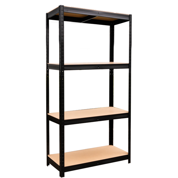REGAŁ 4-POZIOMOWY 150 x 70 x 30 CM CZARNY UDŹWIG PÓŁKI: 150 KG *0582