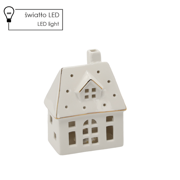 FIGURKA BOŽONAR. - DOMEK Z KERAMIKY 10 X 6,2 X 13 CM LED balenie=2ks *1223