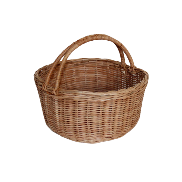 KOSZYK RATTANOWY 28 x 14/33 CM Z UCHWYTEM - NATURALNY *7343