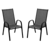 SET OF 2 BLACK GARDEN CHAIRS 54 X 72 X 96