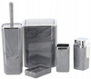 5-PIECE BATHROOM SET SQUARE MARBLE GREY