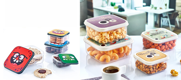 SET DE 4 RECIPIENTE PATRATICE CU MODEL *6781