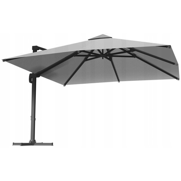 PARASOL OGRODOWY "MINI ROMA" 2,5 x 2,5 M SZARY Z POKROWCEM 