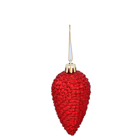 SADA 4 VÁNOČNÝCH OZDÔB - ŠIŠKY 9 CM ČERVENÉ, STRIEBORNÉ, ZLATÉ, HNEDÉ *9747