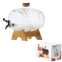 1,5 L GLASS BRREL ON A WOODEN STAND