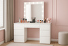 WHITE DRESSING TABLE WITH LIGHTS AND 7 DRAWERS
