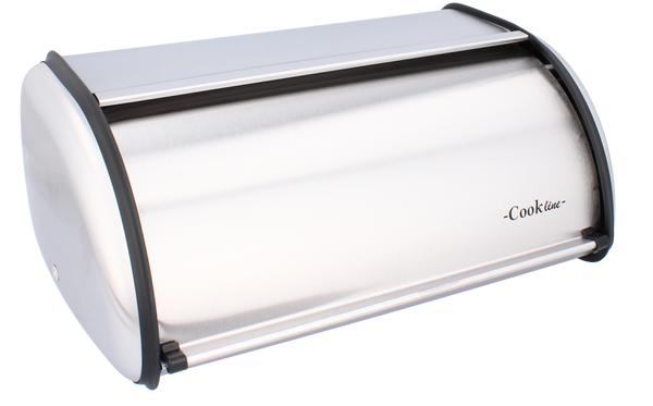 BREAD BOX GINEPRO - SILVER METAL 36X23X14,5 CM