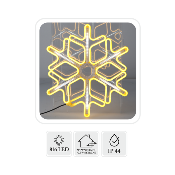 SNOWFLAKE 60 CM NEON LED ALB CALD + ALB RECE FLASH INTERIOR/EXTERIOR *8301