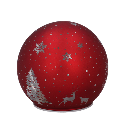GLASS BAUBLE - RED CHRISTMAS TREE 12 x 11 CM