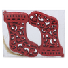 SADA 12 VÁNOČNÍCH OZDOB - BOTY 10 CM ČERVENÉ/ZLATÉ/FRKVENÉ *3553