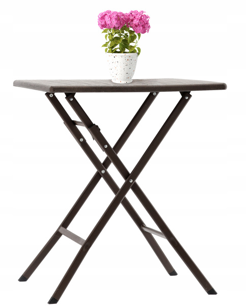 FOLDING CAMPING TABLE 61.5 X 61.5 X 73 CM BROWN