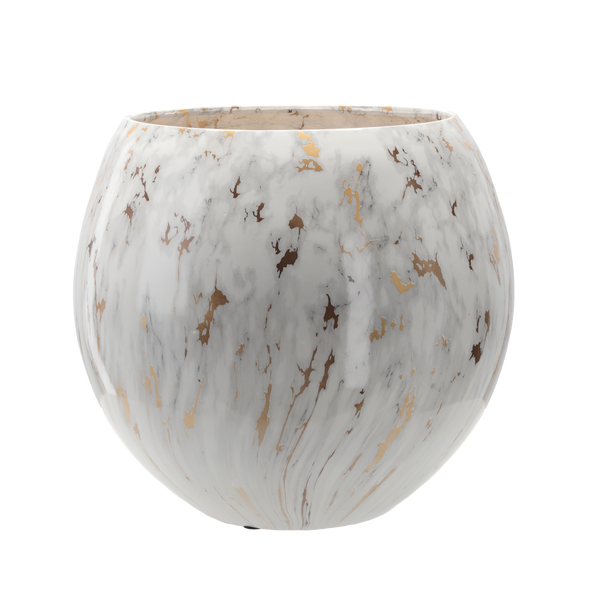 OBAL NA KVĚTINÁČ SKLENĚNÁ VLÁKNA 42,5 x 42,5 x 39 CM OZDOBENÝ *2480