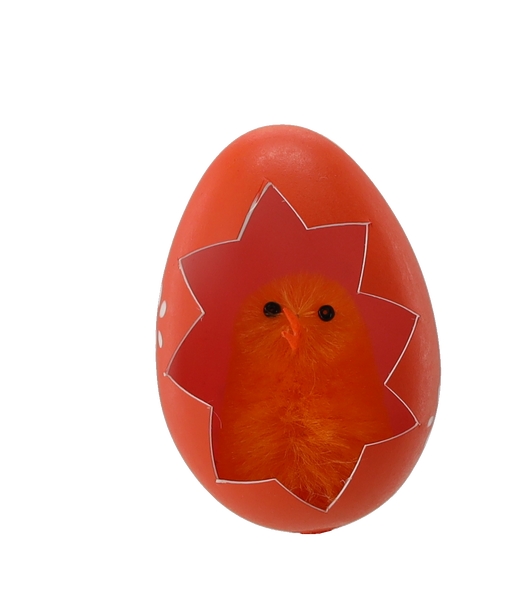 KPL. 4 VEĽKONOČNÝCH OZDÔB - KURČATÁ V ŠKRUPINE 8 x 4 x 12 CM MIX FARIEB *9298