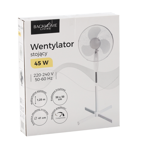 WENTYLATOR STOJĄCY BIAŁY 45W