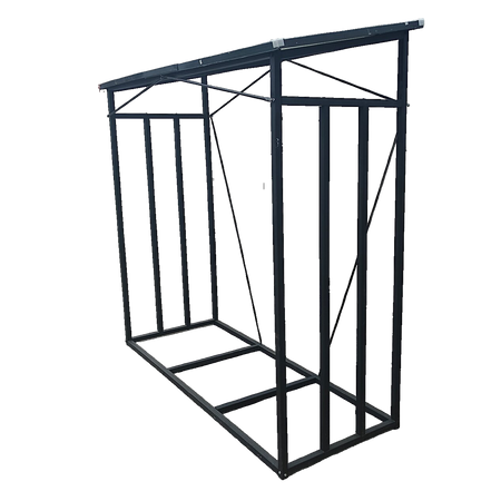 STOJAK METALOWY Z DASZKIEM NA DREWNO OPAŁOWE 185 cm x 70 cm x 185 cm *6332